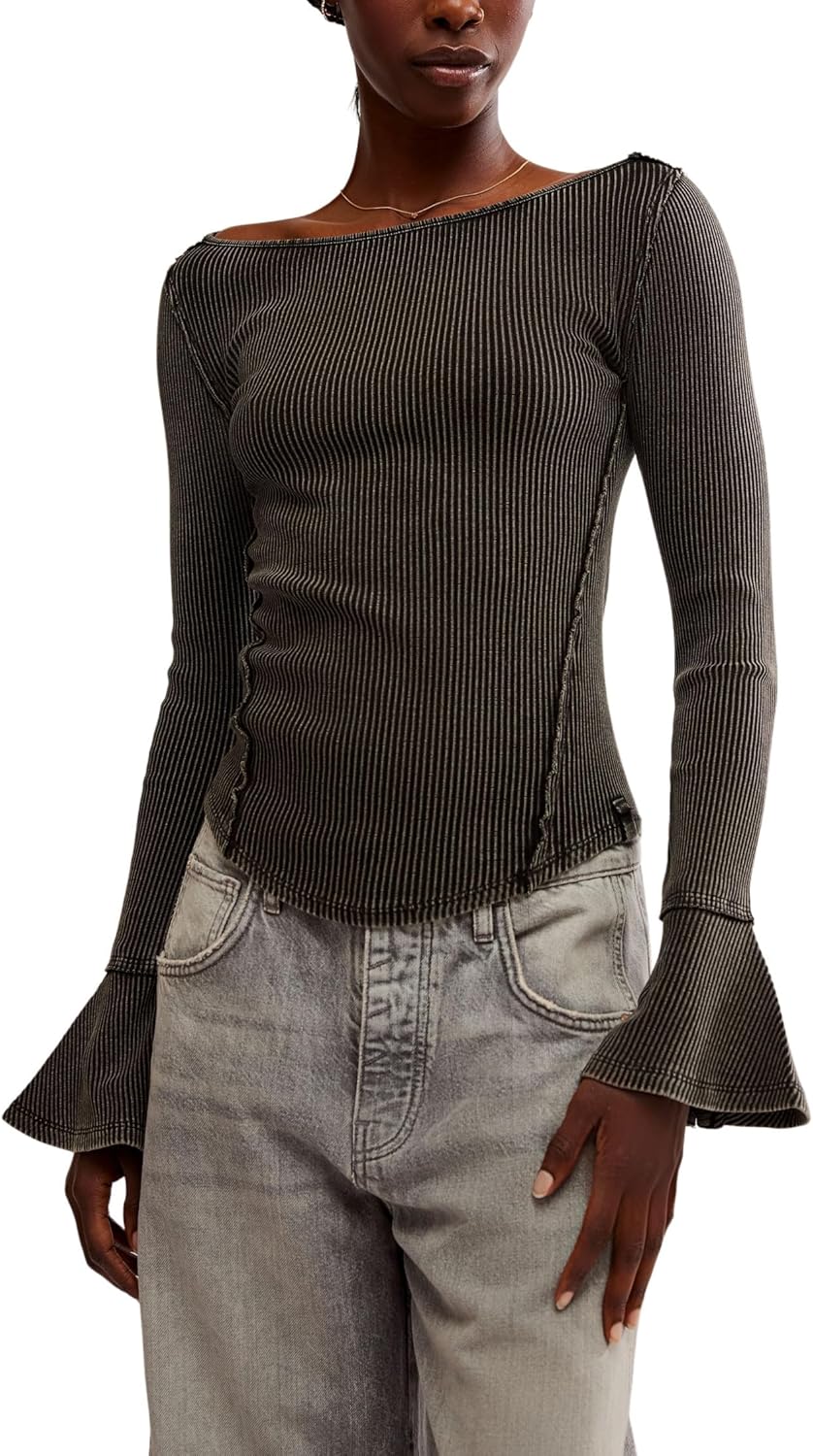 Free People Women's Soul Sister Layering Top, Black, L1