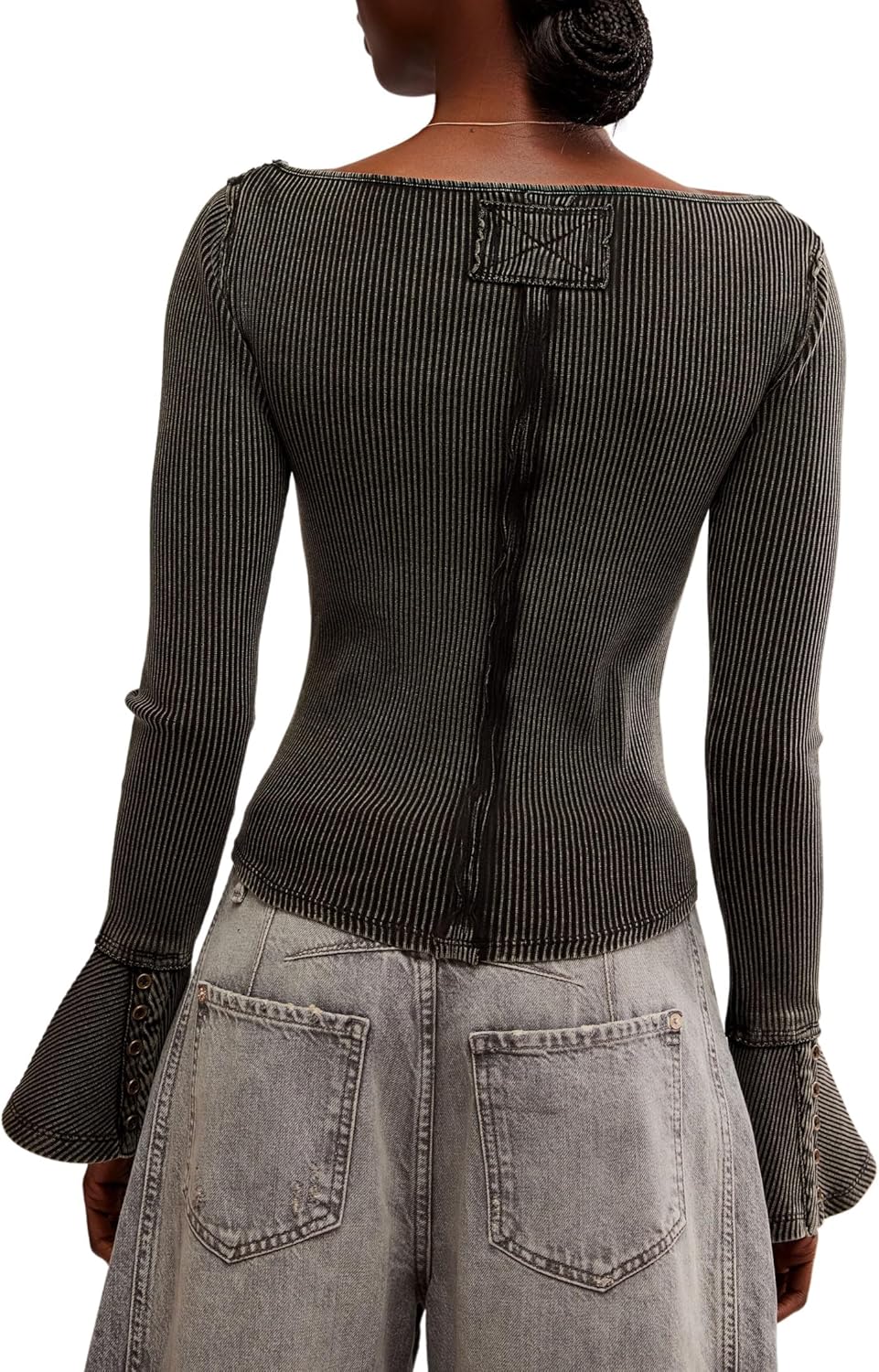 Free People Women's Soul Sister Layering Top, Black, L2