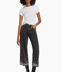 rag & bone Women's RB Logo Stud Tee, White, L2