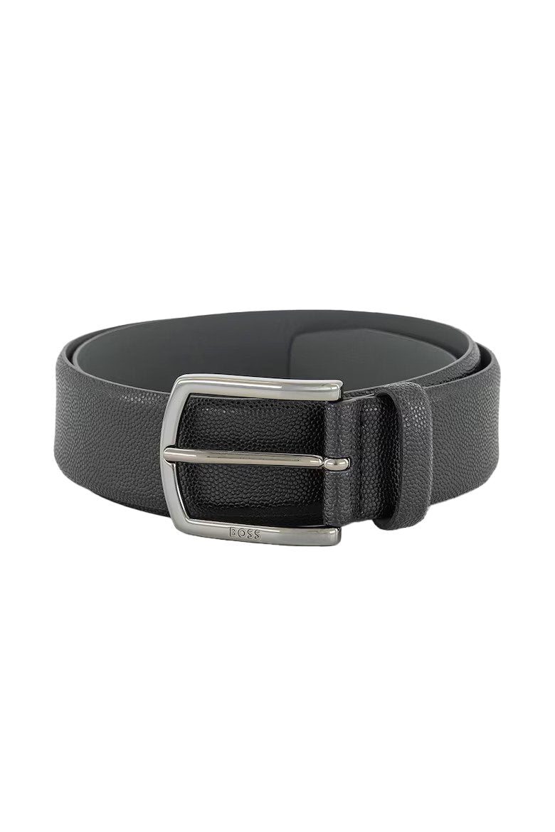 Hugo Boss Men's Claus Grained Leather Belt, Black, 32 110 Black