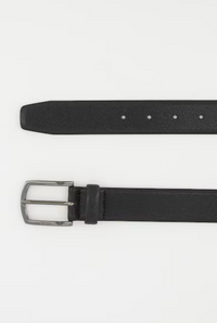 Hugo Boss Men's Claus Grained Leather Belt, Black, 32