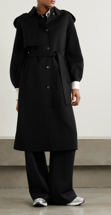 Mackage Women's Ceyla Belted Wool-Felt Coat, Black, L2