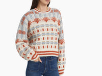 Mother Denim Women's The Long Drop Pullover, Dharma Karma, L2
