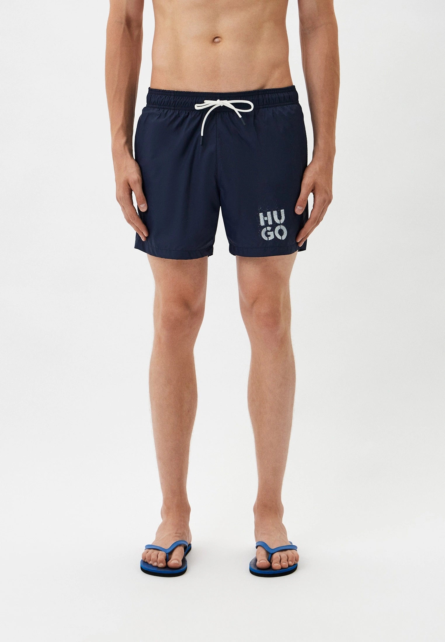 Hugo Men's Paol Swim Trunks, Blueberry Blue, Large