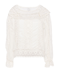 Johnny Was Women's Danila Lace Blouse, Ecru, L Ecru