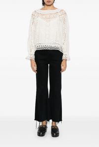 Johnny Was Women's Danila Lace Blouse, Ecru, L