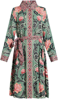 Farm Rio Women's Midi Dress, Arabesque Floral Green, L Arabesque Floral Green