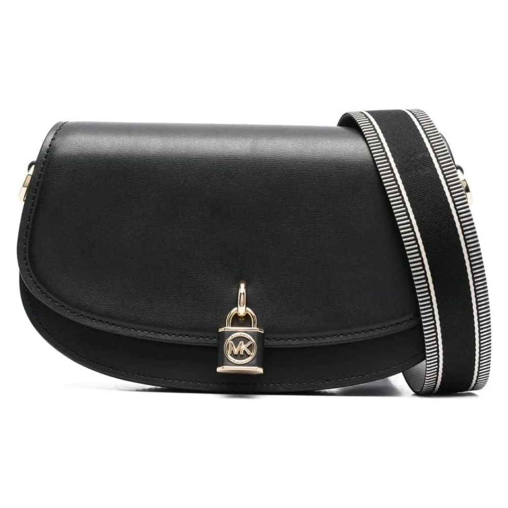 Michael Michael Kors Mila Medium Leather East West Sling Messenger, Black