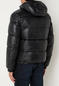 Hugo Men's Baro 2441 Quilted Hooded Puffer Coat, Black