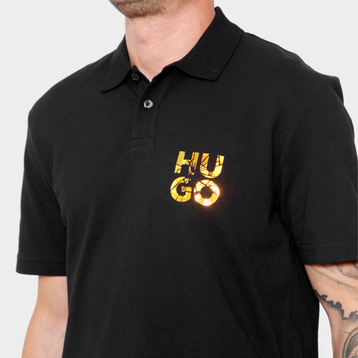 Hugo Men's Diridupol Short Sleeve Polo Shirt, Black