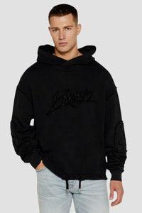 Hugo Men's Daskuldy Oversized Hoodie, Black
