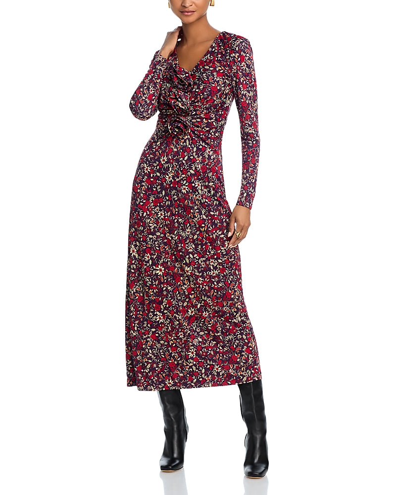 Farm Rio Long Sleeve Knot Midi Dress
