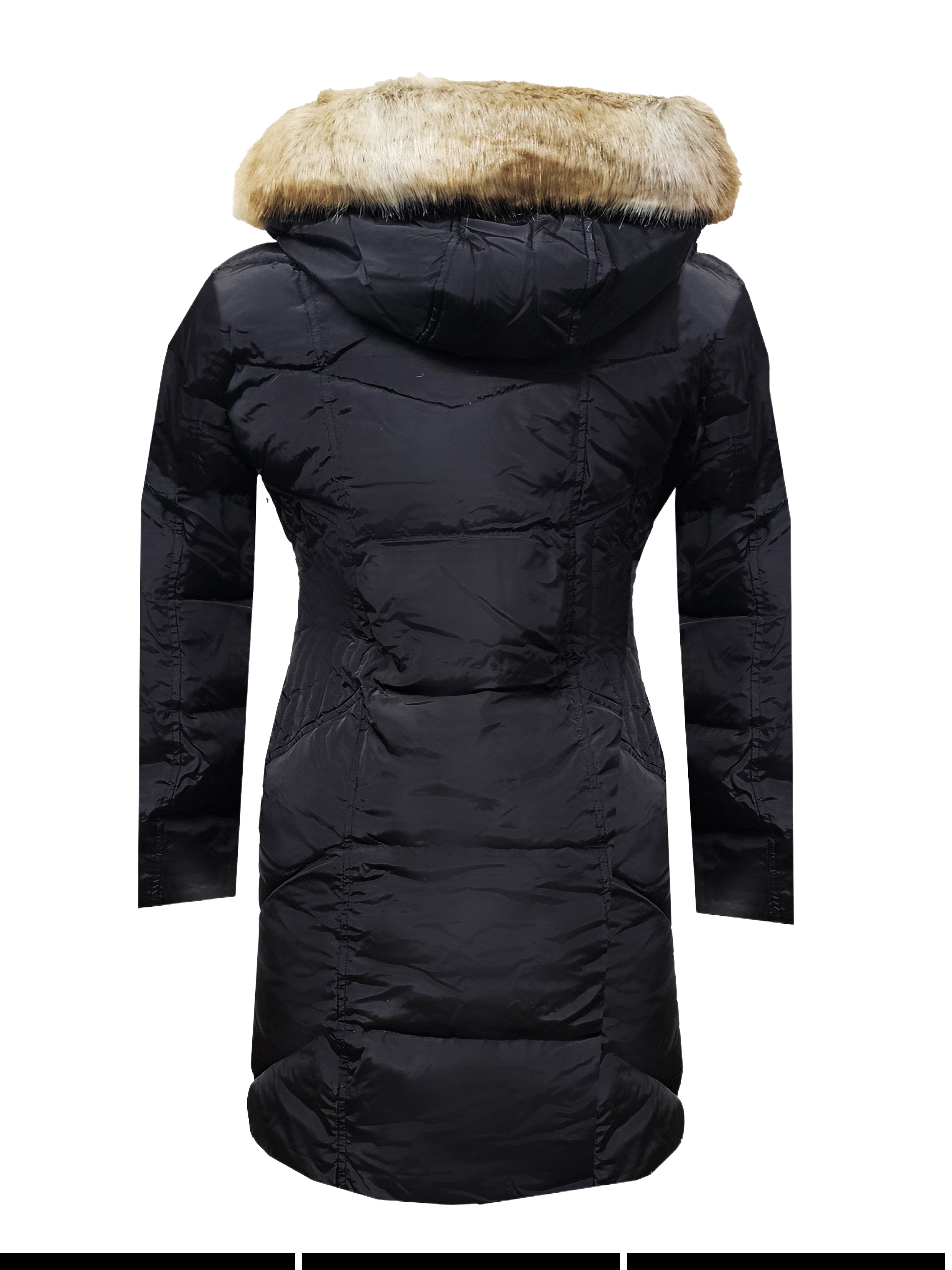 KORS コート サイズ4 Michael Michael Kors Women's Chevron 3/4 Down Puffer Coat, Black