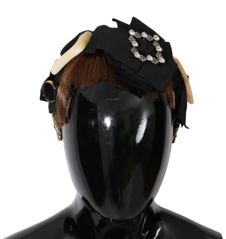 Dolce & Gabbana Dolce & Gabbana Clear Crystal Brown Hair Women's Headband