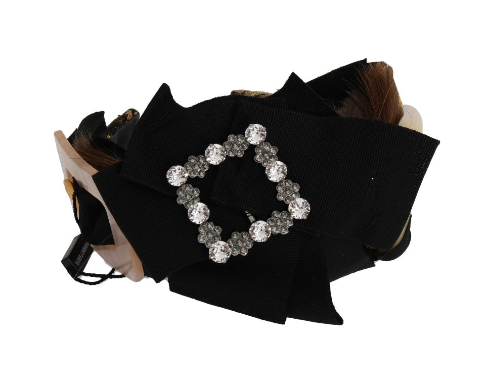 Dolce & Gabbana Dolce & Gabbana Clear Crystal Brown Hair Women's Headband