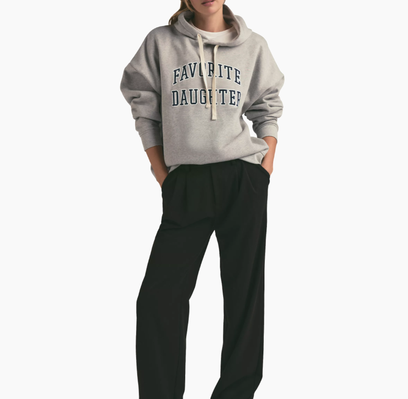 Favorite Daughter Women's The Collegiate Hoodie, Heather Grey