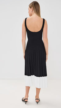 Staud Women's Ellison Sleeveless Dress, Black/Ivory