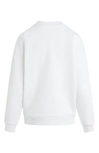 Favorite Daughter Collegiate Sweater, White w/Neon Pink