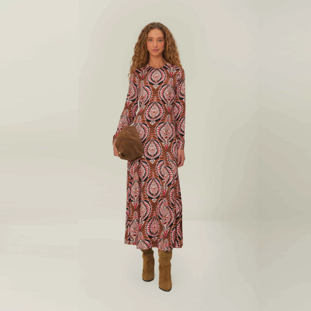 pineapple midi dress FARM Rio Womens Midi Dress Pineapple Jewelry Multicolor