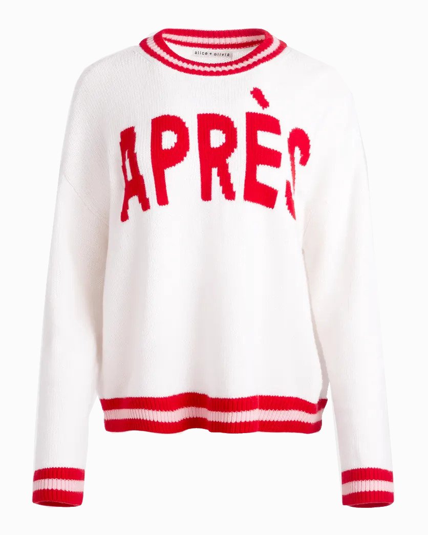 alice + olivia Ogden Apres Pullover, Ecru Multi Ecru Multi