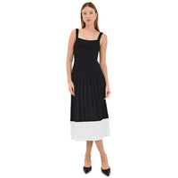 Staud Women's Ellison Sleeveless Dress, Black/Ivory L Black Ivory