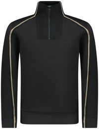Hugo Boss Men's Sweat 1 Quarter Zip Sweatshirt, Black Black