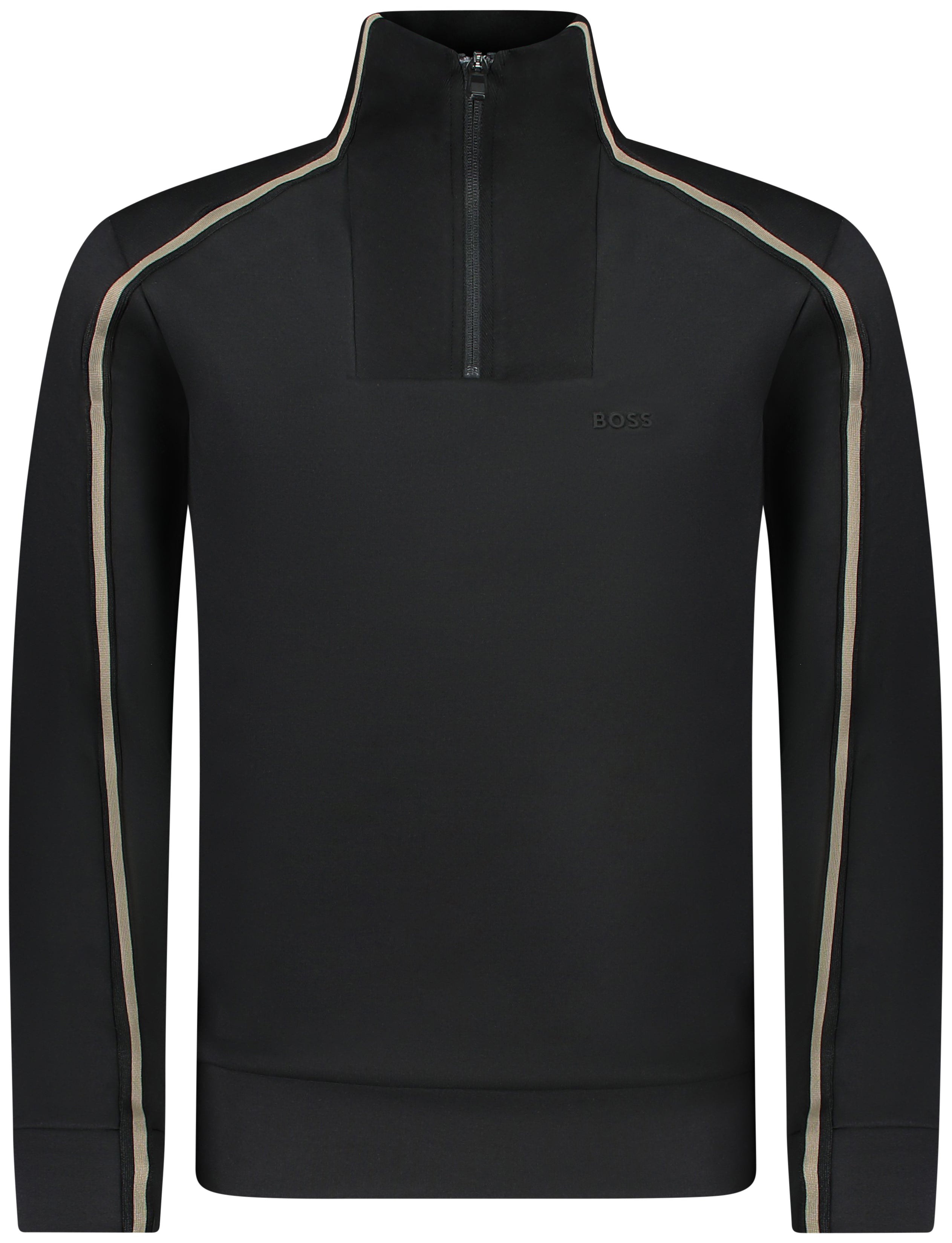 Hugo Boss Men's Sweat 1 Quarter Zip Sweatshirt, Black Black