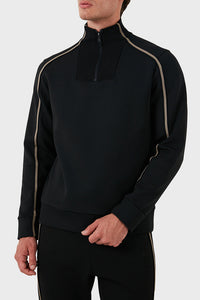 Hugo Boss Men's Sweat 1 Quarter Zip Sweatshirt, Black