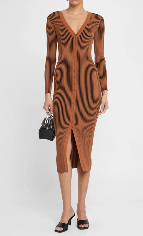 Staud Women's Shoko Sweater, Tan/Black