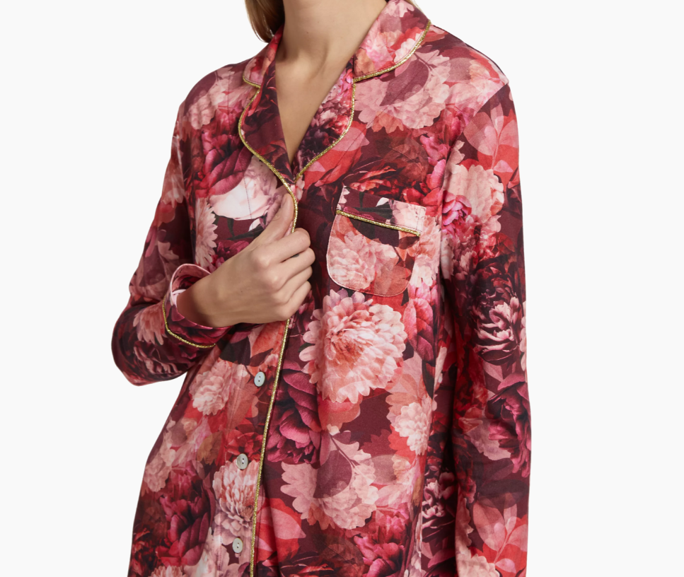 Johnny Was Women's The Neena Long Sleeve Shirt, Rosas