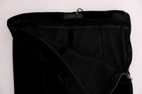 Ermanno Scervino Black Velvet Slim Fit Women's Pants