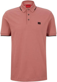 Hugo Men's Deresino 232 Short Sleeve Polo Shirt, Pink Pink