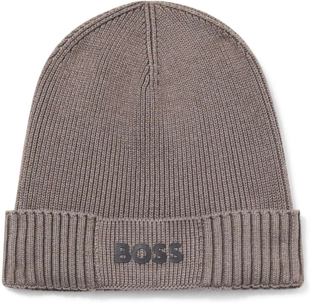 Hugo Boss Men's Asic Beanie, Light Pastel Grey
