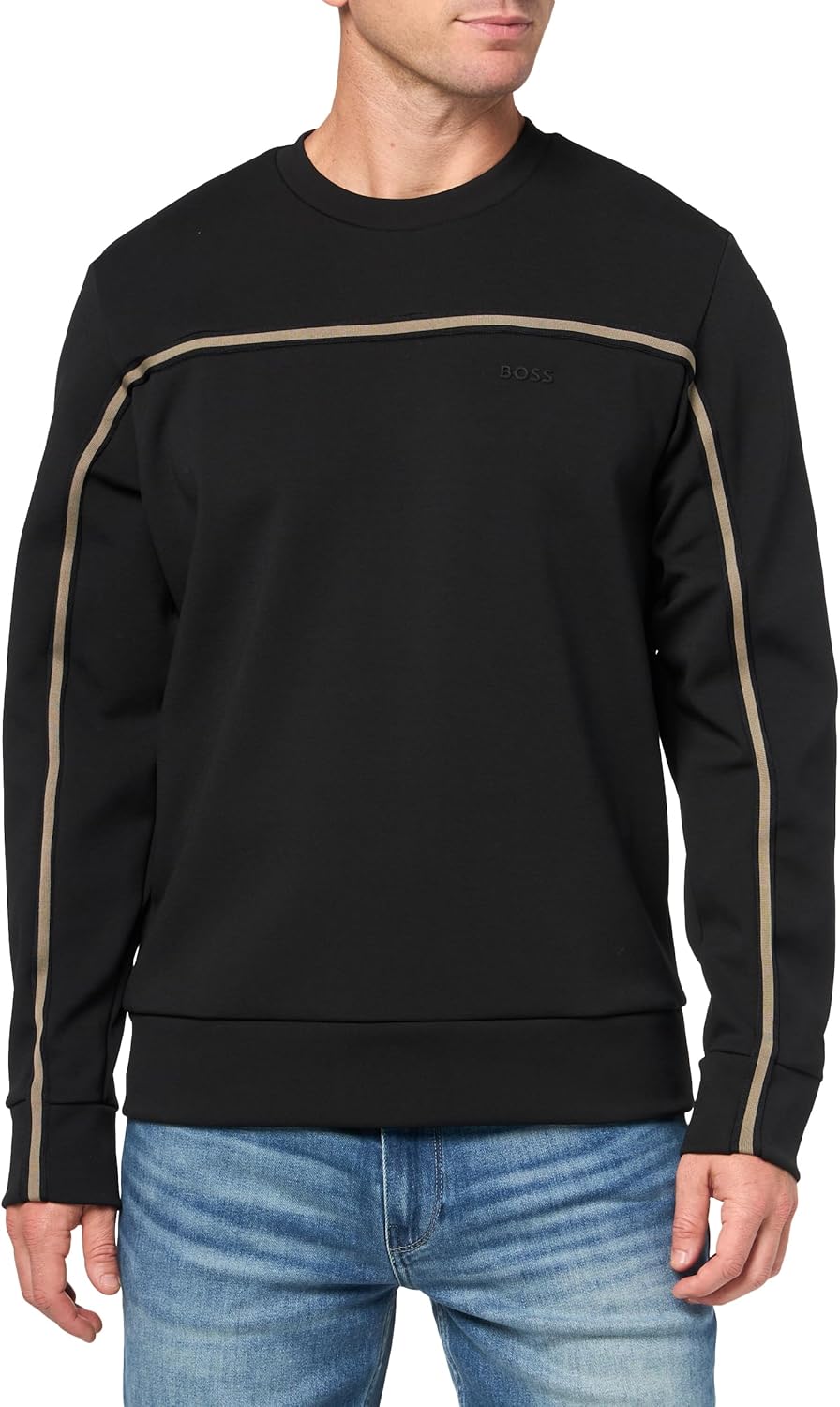 Hugo Boss Men's Salbo 1 Crewneck Sweater, Black Shadow Black Shadow