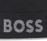 Hugo Boss Men's Elio Big Logo Beanie, Black