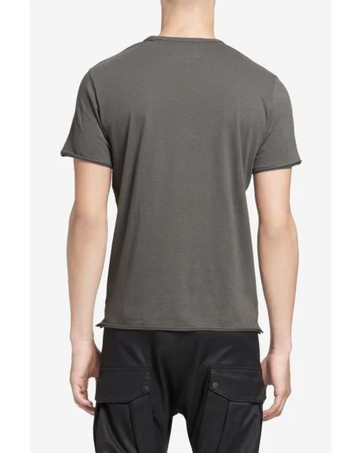 rag & bone Men's Raw Edge Flame Short Sleeve Tee, Smoke Grey
