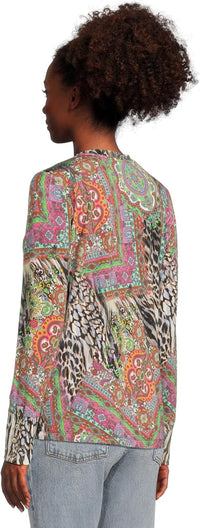 Johnny Was Women's The Janie Henley Top, Paisley Tie