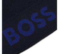 Hugo Boss Men's Elio Big Logo Beanie, Blue