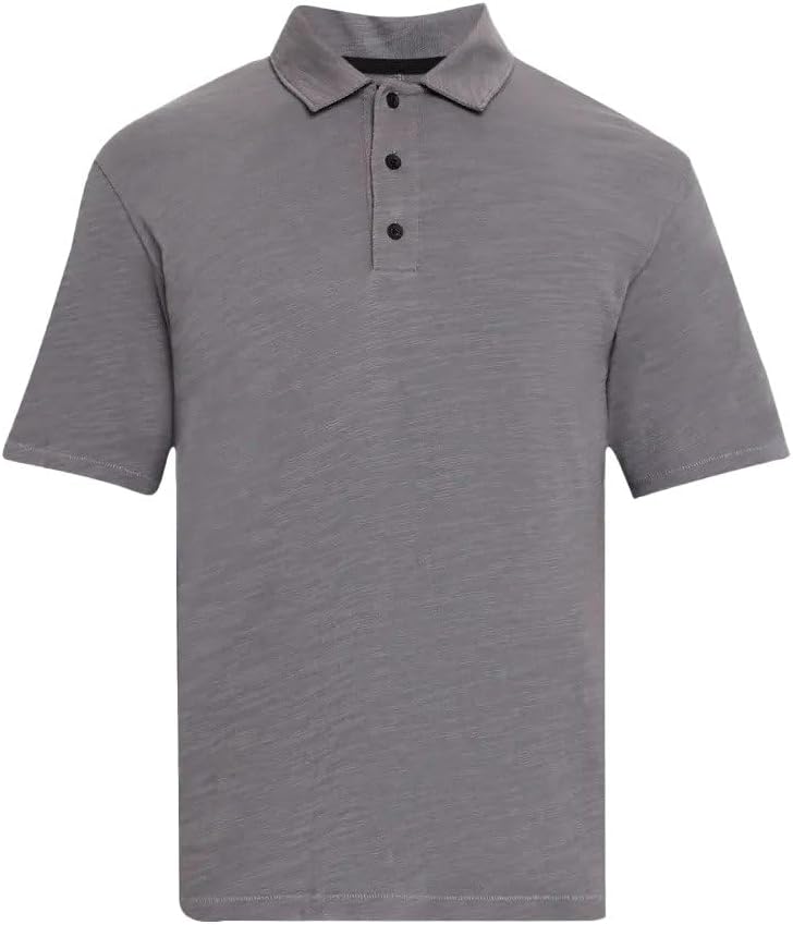 rag & bone Men's Classic Flame Polo, Dark Grey Dark Grey