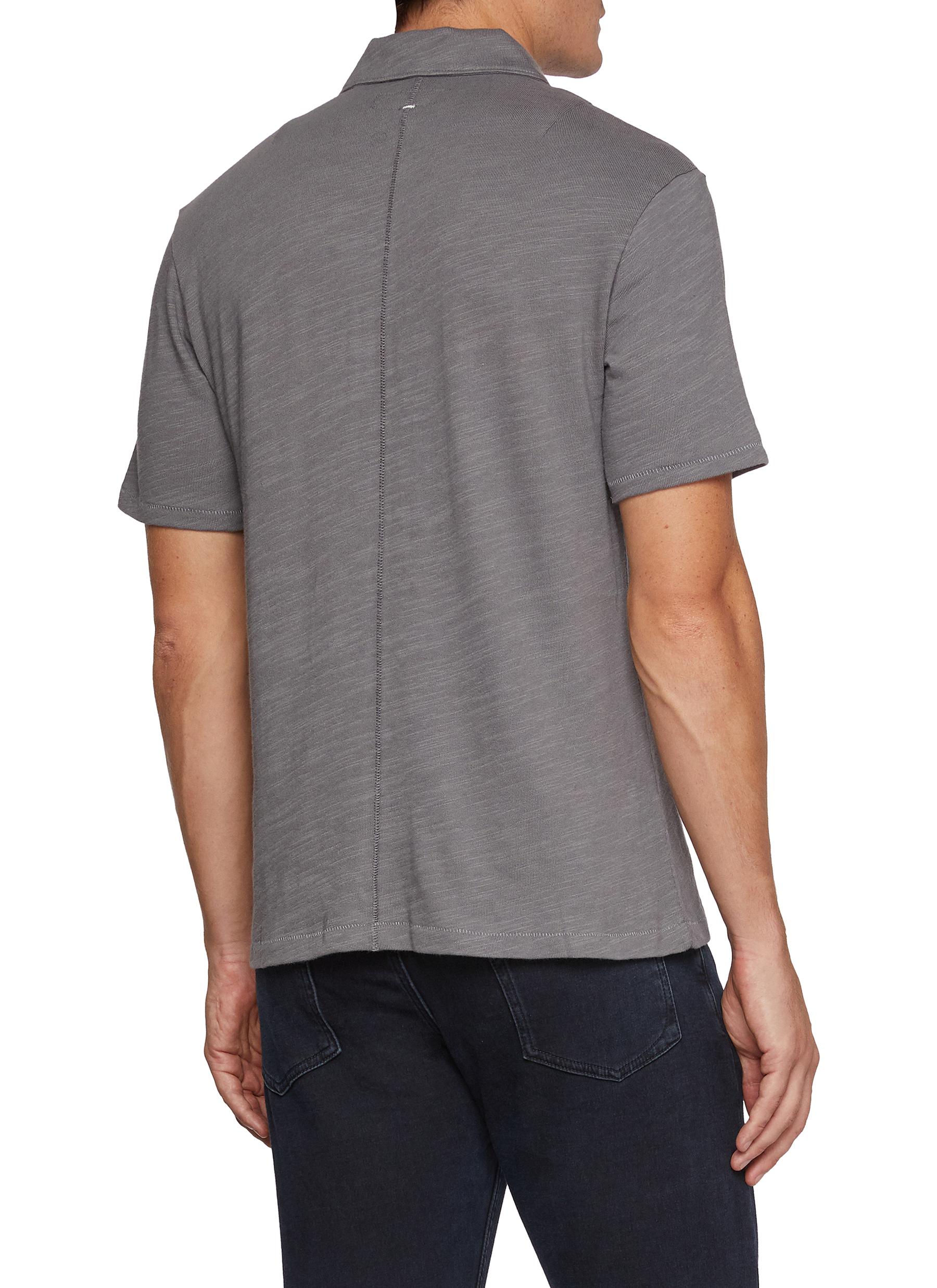 rag & bone Men's Classic Flame Polo, Dark Grey