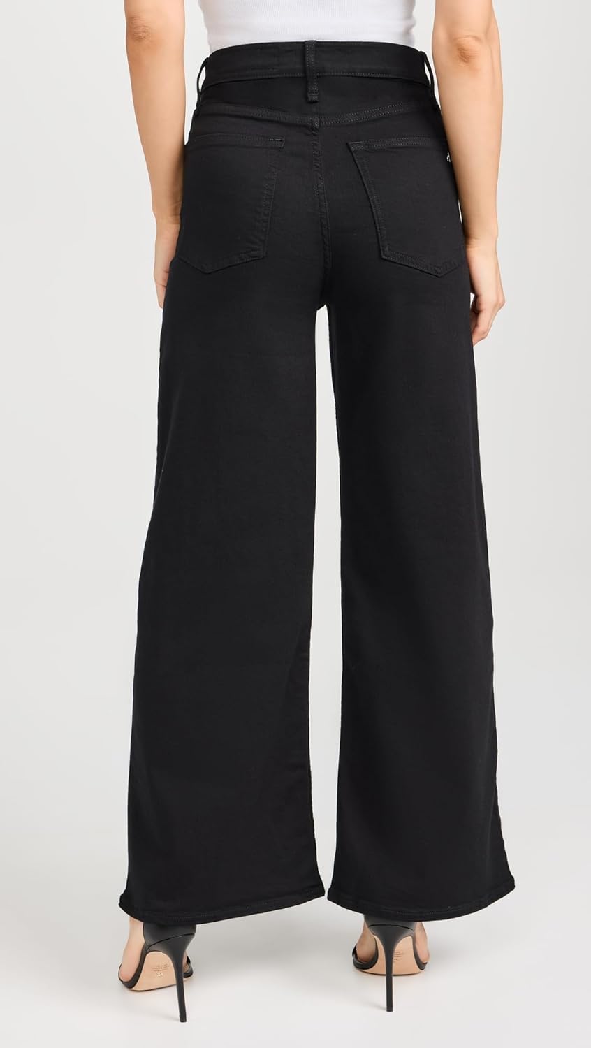 rag & bone Women's Flexi Sofie High-Rise Wide Leg Jean, Black