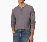 rag & bone Men's Classic Flame Henley, Dark Grey