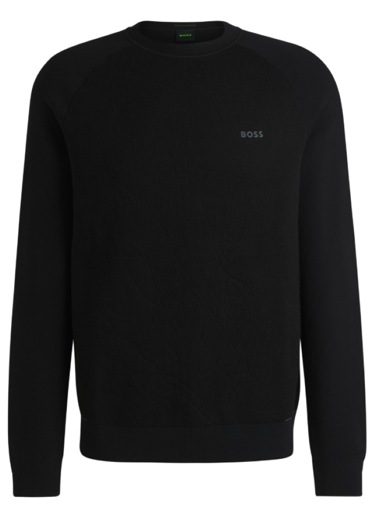 Hugo Boss Men's Ritor Crewneck Sweater, Black Black