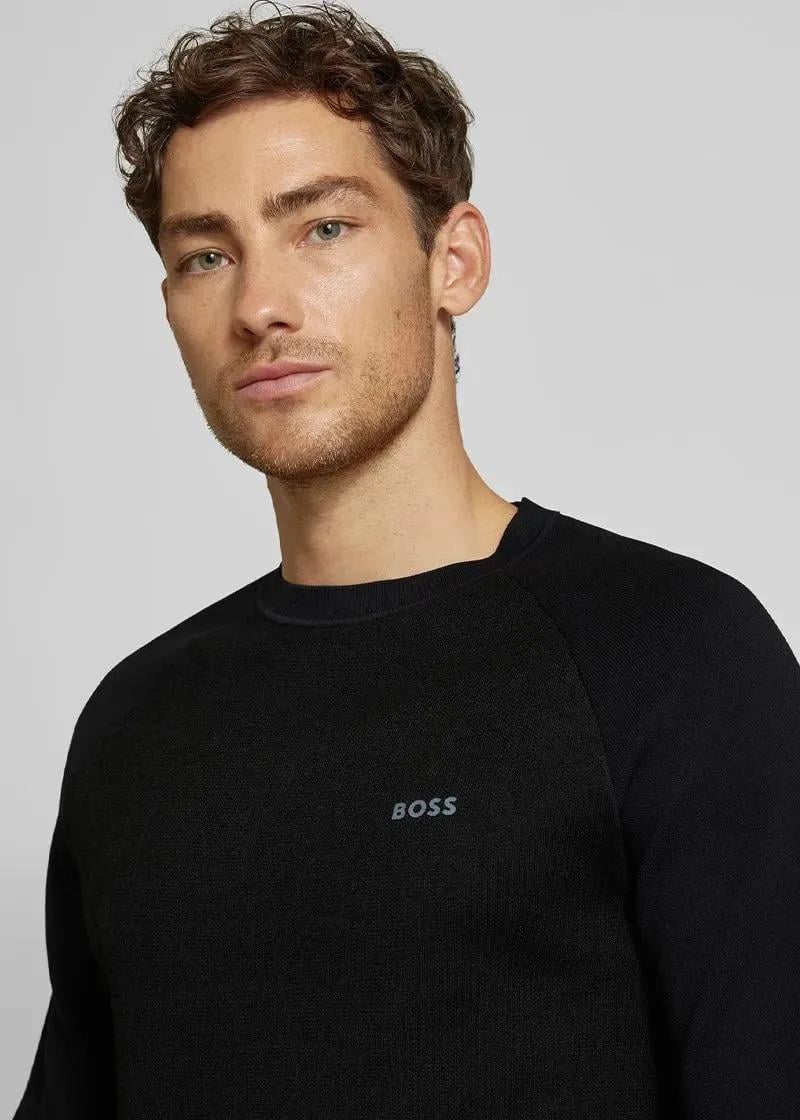 Hugo Boss Men's Ritor Crewneck Sweater, Black