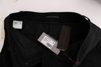 Ermanno Scervino Black Cotton Slim Fit Casual Women's Pants