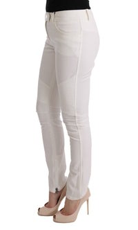Ermanno Scervino White Cotton Slim Fit Casual Women's Pants