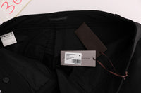 Ermanno Scervino Black Cotton Slim Fit Casual Women's Pants