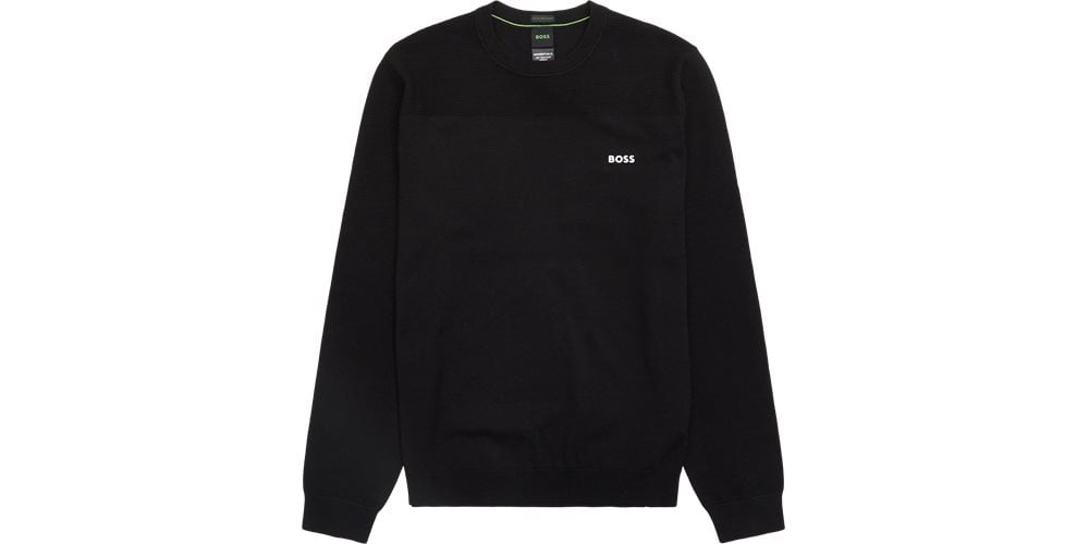 Hugo Boss Men's Momentum-X Crewneck Knit Sweater, Black Black