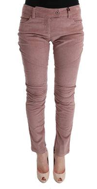 Ermanno Scervino Pink Velvet Cropped Casual Women's Pants