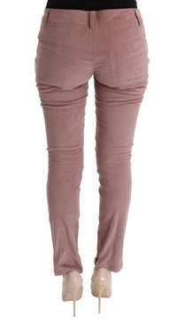 Ermanno Scervino Pink Velvet Cropped Casual Women's Pants